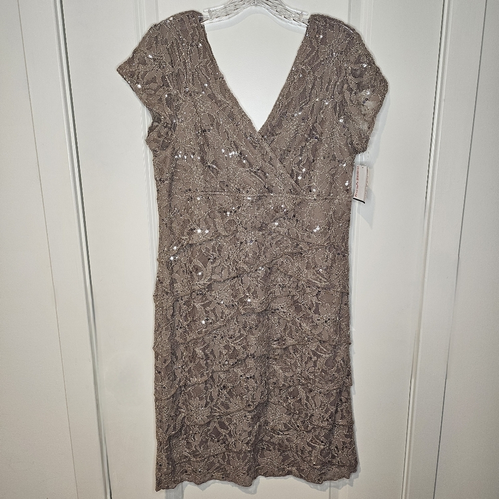Scarlett Nite Shimmering Silver Midi Dress - Picture 6 of 12